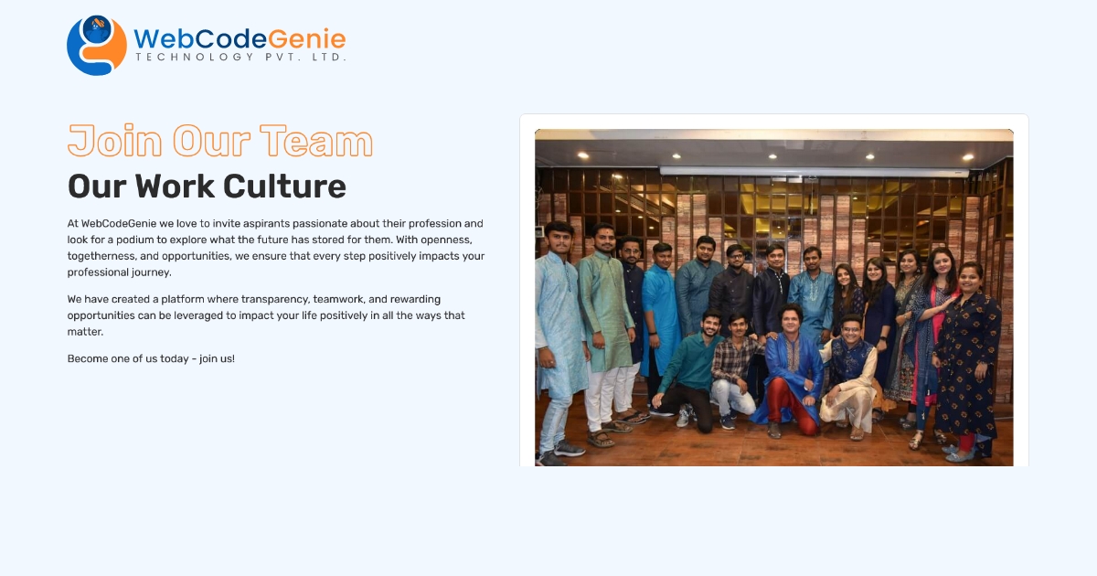 Looking for Job In IT Company? | Career at WebCodeGenie